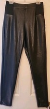 Women's Medium "A New Day" Black High Waisted Faux Leather Leggings