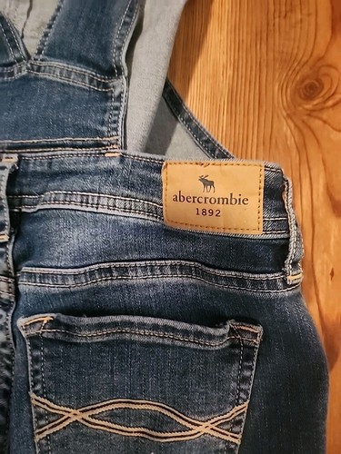 Abercrombie Kids Denim Overalls Kids Size 11/12 Distressed - Picture 9 of 9