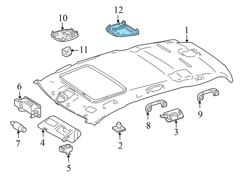 Luz de lectura Mercedes-Benz GL320 2007-2009 - DOMO TRASERO 1648200023 Foto 3 de 4