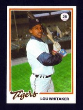 1978 Burger King #13 Lou Whitaker DETROIT TIGERS Rookie Card ~ NM. rookie card picture