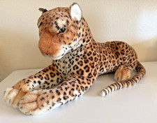 Large Realistic Leopard Cheetah Plush Kelly Toy Lying Stuffed Animal 28 Inches