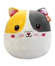 Ty Squish-a-Boo (Squishy Beanies) - Snuggles the Cat, Medium (9"), MWMT
