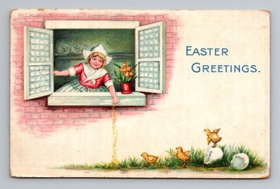 Vintage Postcard Easter Greetings Posted 1917 Written ME Series 522