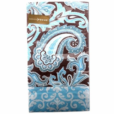 FOCUS Guest Towels 20-Pack (Light Blue Arabesque Pattern)
