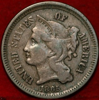 1865 Philadelphia Mint Three Cent Coin