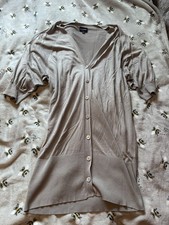 Claudia Strater Longline Cardigan grey EU 42 Uk 14-16 linen 60% silk 40%