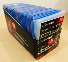 Slightly Used Lot 100 Ultra Pro & BWC Toploaders & 100 Penny Sleeves 35pt 55pt