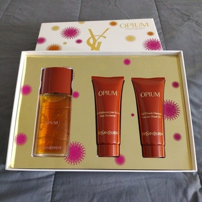 YVES SAINT LAURENT OPIUM 1.7 Oz 50ml EDT SPR + BODY LOTION 2.5 Oz 75ml Shower