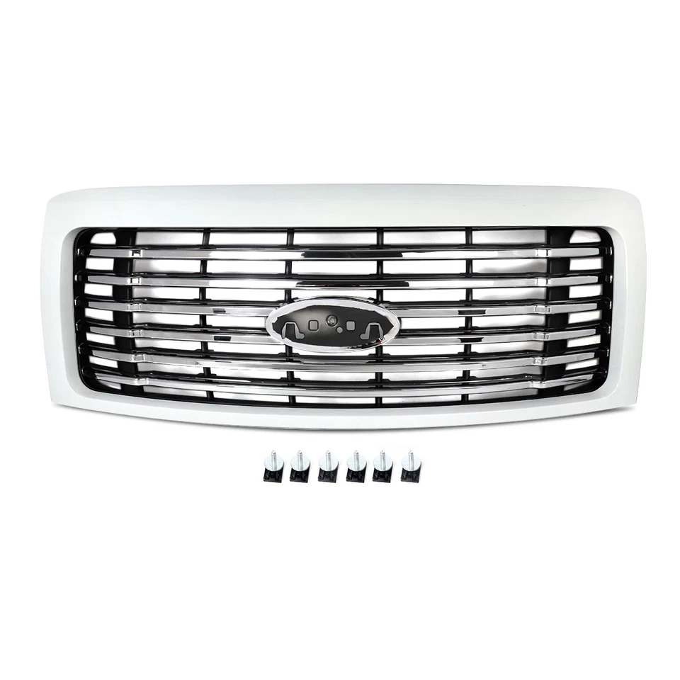 For 2009-2014 Ford F-150 F150 Harley-Davidson Oxford White Front Bumper Grille Foto 4 de 4