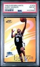 1998 Fleer Avery Johnson Brilliants 24kt Gold /24 14TG PSA 8 Low Pop