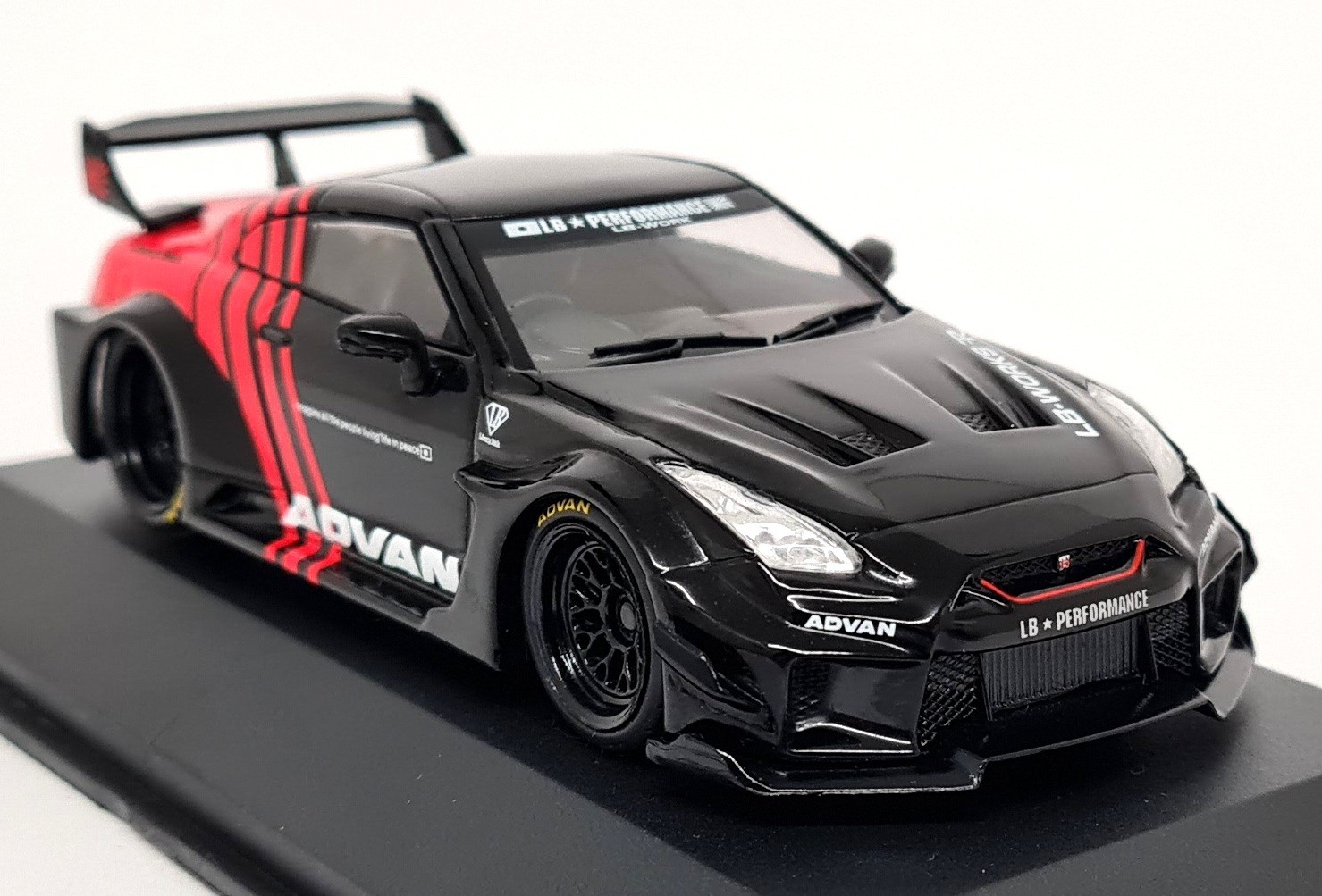 Solido 1/43 Nissan GT-R R35 Advan Liberty Walk Body Kit Black Diecast Model Car