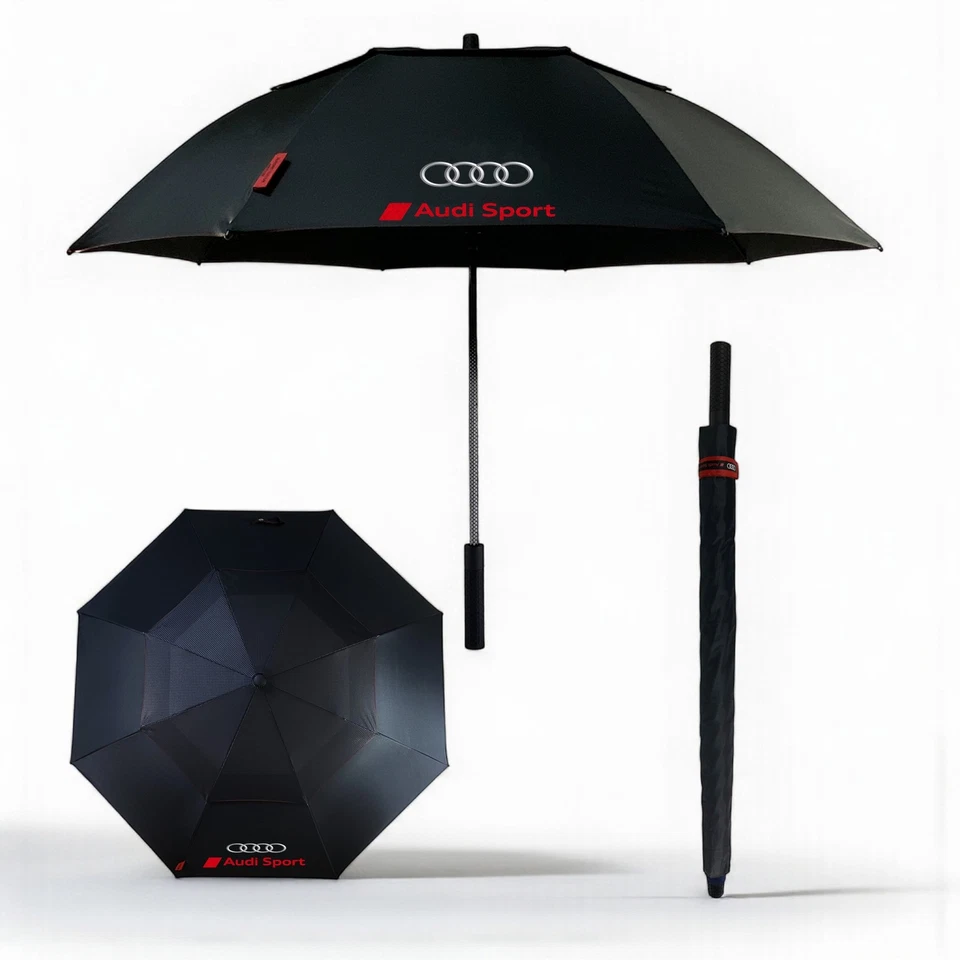 Parapluie Anti-UV de Golf Audi Sport Homme Noir Automatique Résistant Vent - Photo 2/4