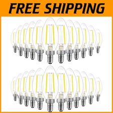 E12 B10 Antique LED Candelabra Bulbs - 40W Equivalent, Pack of 24 for Elegance