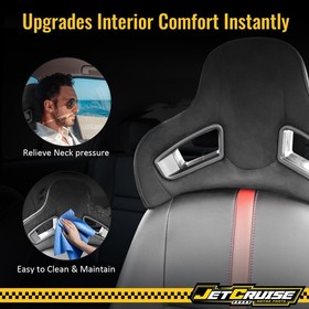 2x Seat Headrest Rod Dia 14mm For Toyota/Benz GLC300 GLC300e GLC350e Black Suede