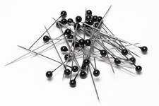 Ball Head Pins Black 1-3/4" 200pics fine, sharp all steel perfect for sewing usa