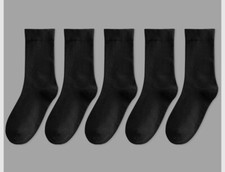 5 Pairs of women's winter middle tube socks student socks solid colored socks