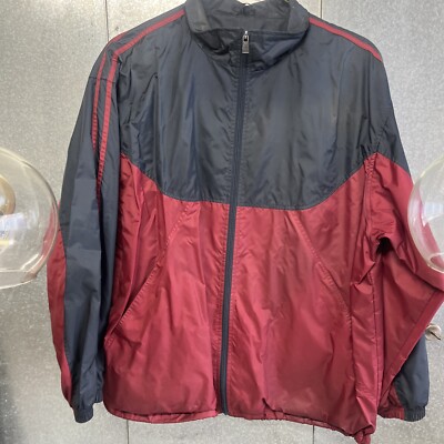 C&B Blue And Red Jacket Wind Breaker Size XL Long Sleeves Zipper Front Coat