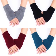 Women Winter Half Finger Fingerless Gloves Wrist Arm Hand Warmer KnittedMitte↔