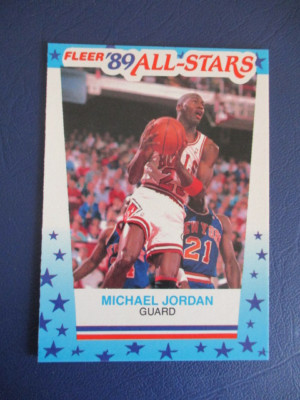Michael Jordan 1989 Fleer All Stars #3 Sticker HOF Chicago Bulls NBA Basketball