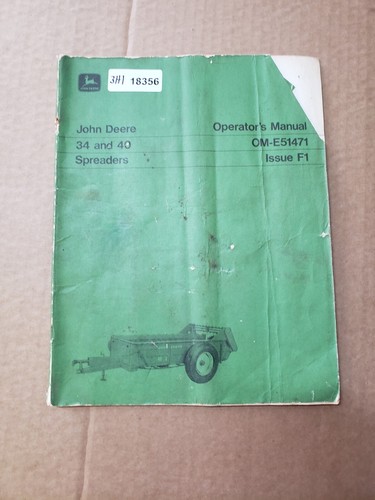 John Deere 34 40 Manure Spreader Operators Manul OME51471