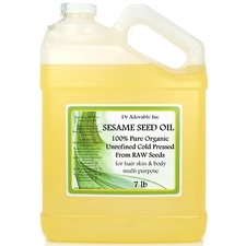 7 LB Premium UNREFINED Sesame Oil from RAW Seeds Best Pure Organic Cold Pressed