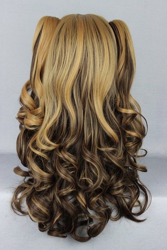 Lolita Harajuku style Long Curly Style Women Girl Lovely Cosplay Wig+Ponytail - Picture 8 of 8