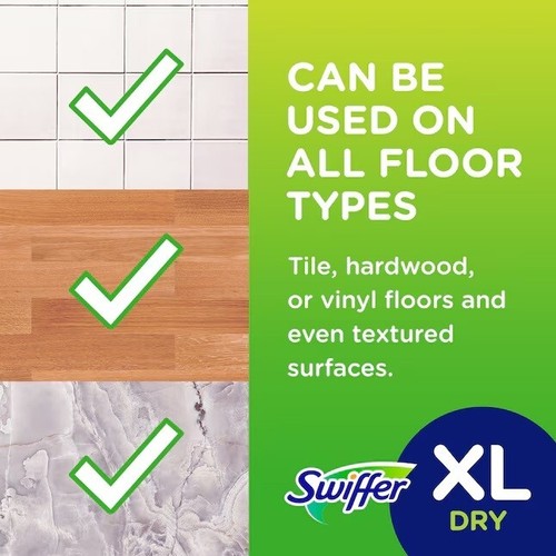 Swiffer Sweeper XL Dry Pad Refills Unscented Cellulose Fiber/Polypropylene 16 CT - Picture 7 of 7