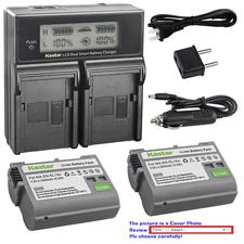 Kastar Battery LCD Dual Fast Charger for Nikon EN-EL15 EN-EL15a & Nikon 1 V1