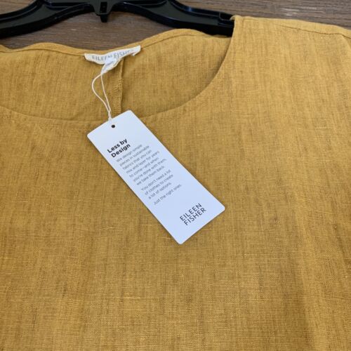 Nuevo con etiquetas Vestido Eileen Fisher Orgánico Lino Cuello Redondo K/L Talla PM - Imagen 3 de 6