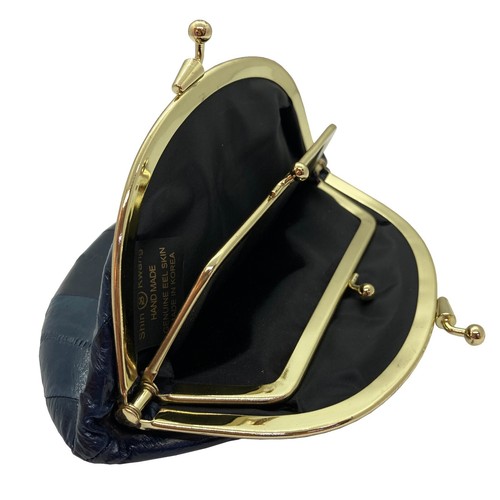 Genuine Eel Skin Cosmetic Case Pouch Makeup Case Round Pouch - Picture 24 of 63