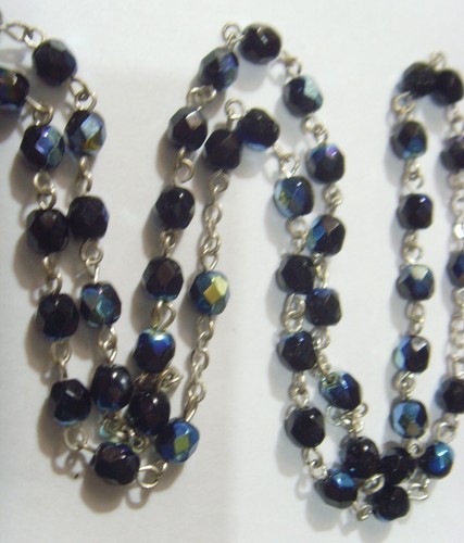 Antique Catholic Saint Mary religious rosary Luminous iridescent beads 53877 - Picture 3 of 6