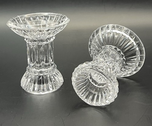 Mikasa Jubilation Fluted Clear Crystal 3" Candle Holders - Picture 2 of 4