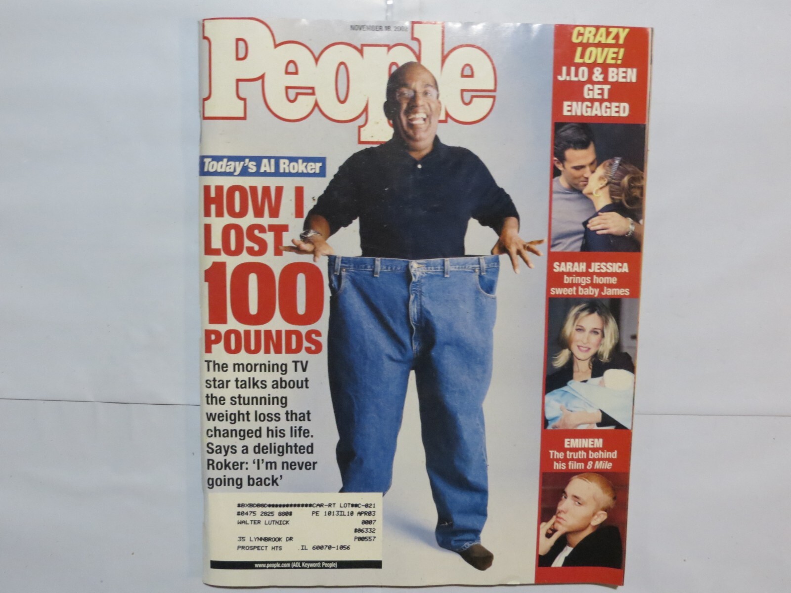 People Magazine - Nov 18, 2002 - Al Roker: Today Show - J. LO - Ben ...