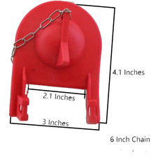 2-Inch Red Flapper Replacement with 8 Inch chain that fit all 2-inch Toilets