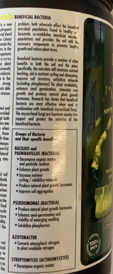 Advanced Nutrients Tarántula/Dr. Hornby/Bacterias beneficiosas/500 g/Polvo Foto 4 de 4