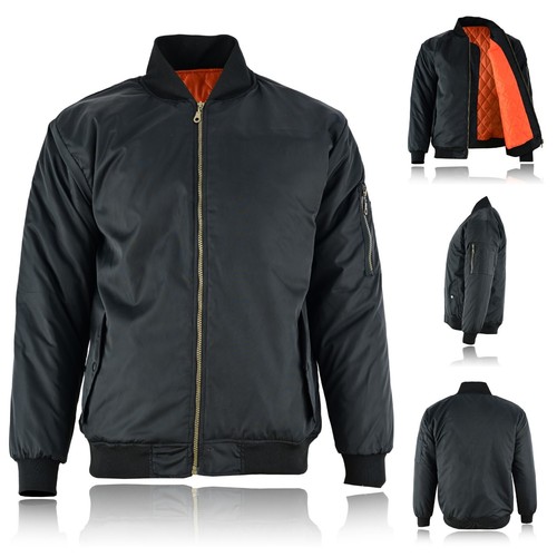 Mens MA1 Army Pilot Biker Bomber Security Fly Military Doorman Jacket Top - Picture 2 of 15