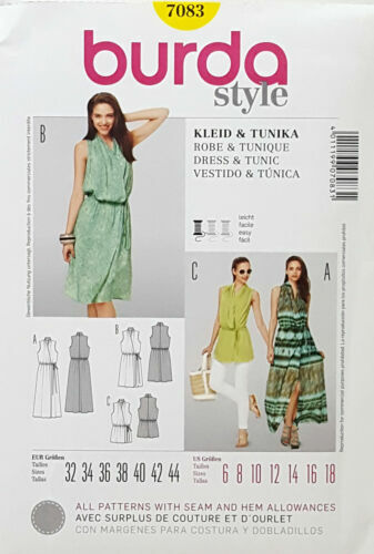 Patron De Couture Burda 6077 Pour Robe Femme - Tailles 36 à 48 - Occasion Non Utilisé