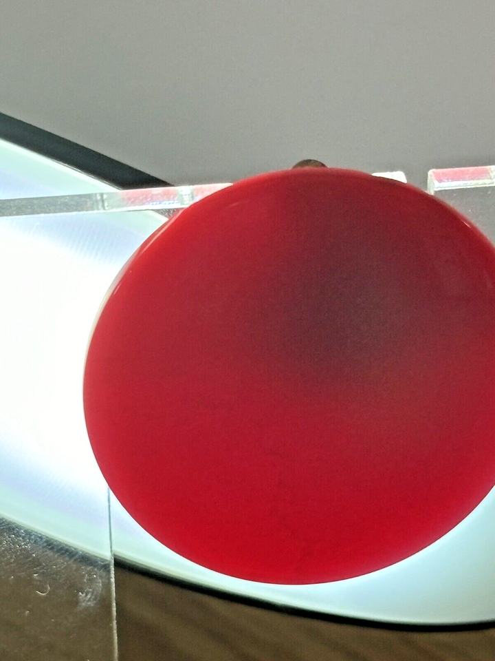 Vintage Statement Chunky Cherry Red Circle Button Lucite Clip On