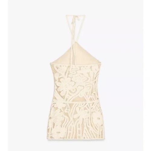 ZARA EMBROIDERED HALTER DRESS - Picture 6 of 7