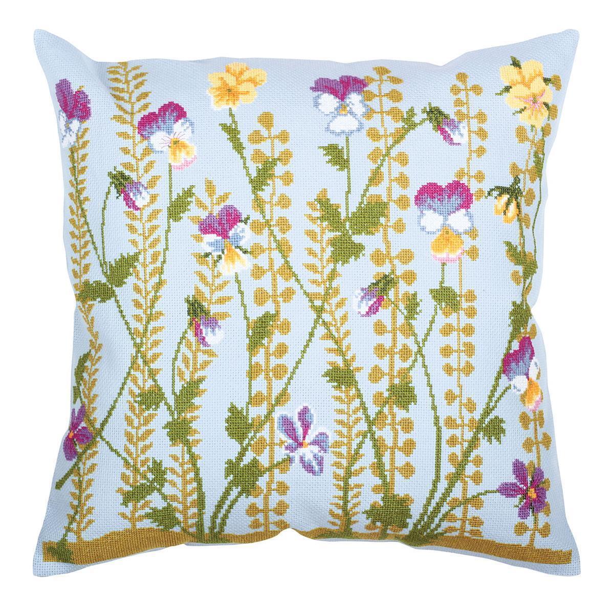 RTO counted Cross Stitch Kit cushion ""Forest violets"" CU033, 40x40 cm, DIY