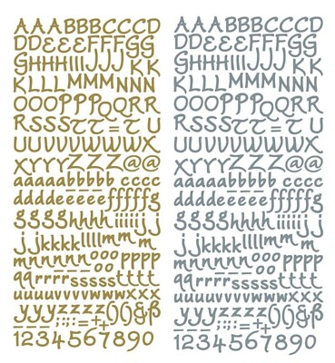 Alphabet Aufkleber Großbuchstaben Zahl Gold Silber Abziehkarten