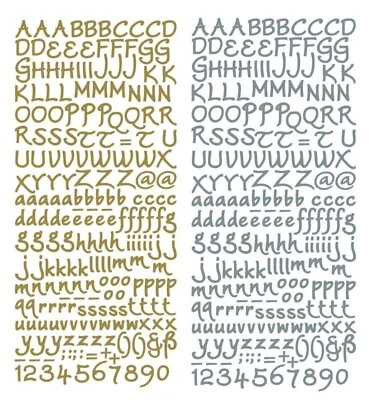 Alphabet stickers upper lower case letters number punctuation greeting card word