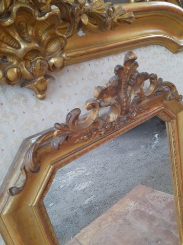 SPECCHIERA DORATA CON RICCA CIMASA A DISEGNO FLOREALE - PICCOLI RITOCCHI - 1920 - Foto 4 di 11