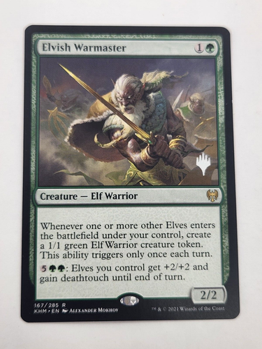 Elvish Warmaster Kaldheim (KHM) MTG LP Promo stamp