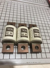 LOT OF 3 KAX-100 Bussmann, 100A  250vac, TRON Rectifier Fuse