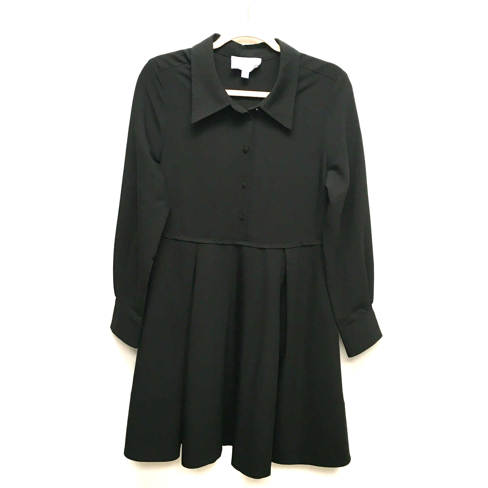 Pomander Place Womens Black Annalise Long Sleeve Stretch Pleated Mini Dress M