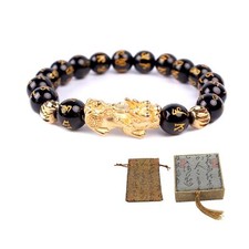 Feng Shui Bracelet Black Obsidian Bracelets Dragon Pixiu Bracelet Wealth Luck...