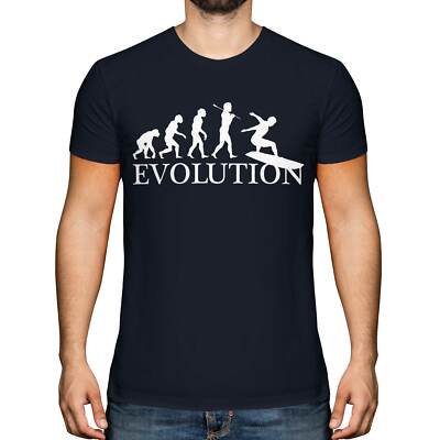 SURFBOARD EVOLUTION OF MAN HERREN T-SHIRT TEE TOP GESCHENK SURFER KLEIDUNG