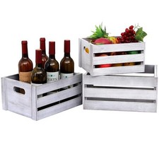 Decorative Wood Crates Nesting Crates Storage ContainerRustic Wooden Crates f...