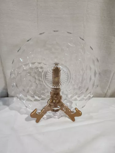 Fostoria Glass "American" Pattern Small Torte Plate American Clear 14"